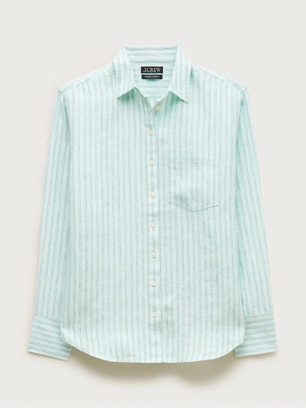 J Crew Garçon classic button-up shirt in striped linen